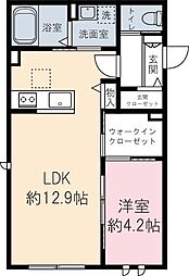 東村山市萩山町1丁目アパート 1LDKの間取図画像