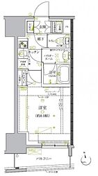 クレイシア板橋モデルノ 9階1Kの間取り