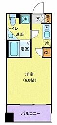 東京メトロ日比谷線 神谷町駅 徒歩3分の賃貸マンション 4階ワンルームの間取り