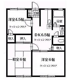 ファミール田倉 2階3DKの間取り