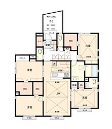 Laki 1階4LDKの間取り