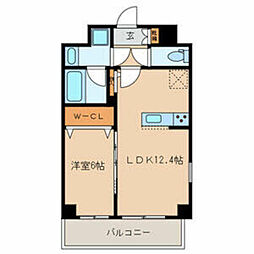 M-flat 1LDKの間取図画像