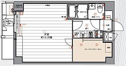 グランパークN.東京 1Kの間取図画像