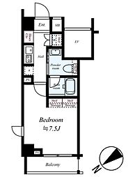 ロアール多摩川南六郷 2階1Kの間取り