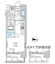 パークアクシス東高円寺 6階ワンルームの間取り