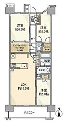 クレストプライムレジデンスパーク五番街 4階3LDKの間取り