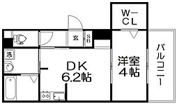 A-NEXT星ヶ丘 1DKの間取図画像