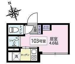 Cresta松陰 ワンルームの間取図画像