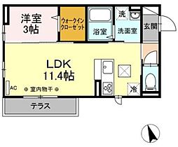 D-room樹・大和南 1LDKの間取図画像