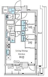 リビオメゾン東北沢 5階2LDKの間取り