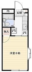 ファミーユY.K 1Kの間取図画像