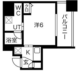 スパシエロッサ横浜吉野町 1Kの間取図画像