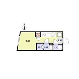 北新宿レーベル ワンルームの間取図画像