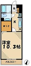 ウィステリア 1Kの間取図画像
