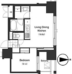 PRIMEURBAN本駒込 1LDKの間取図画像