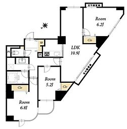 アドリーム文京動坂 11階3LDKの間取り