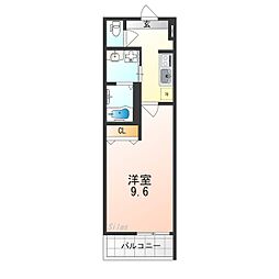 シャルム　コート 1階1Kの間取り