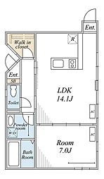 京王相模原線 京王永山駅 徒歩3分の賃貸マンション 1階1LDKの間取り