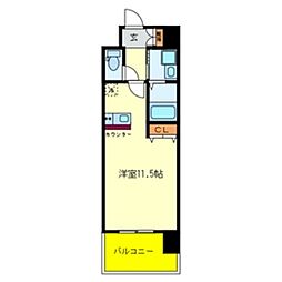 阪急宝塚本線 川西能勢口駅 徒歩4分の賃貸マンション 3階ワンルームの間取り