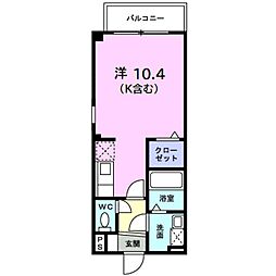 サニーフォレストガーデン ワンルームの間取図画像