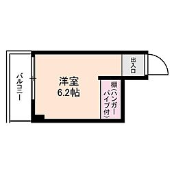 アミンズ聖蹟桜ヶ丘 2階ワンルームの間取り