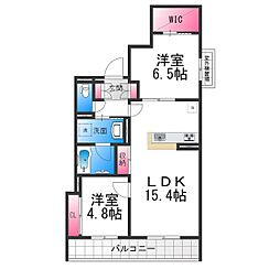 堺市北区東雲東町1丁マンション 2LDKの間取図画像