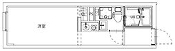 CITY WALK馬込 2階ワンルームの間取り
