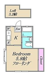 ヴィレッジ トミー 1階1Kの間取り