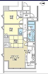 ワールドシティタワーズアクアタワーA1棟 3LDKの間取図画像