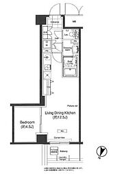 グランハイツ高田馬場 1LDKの間取図画像