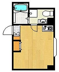 ビラサカエ 2階ワンルームの間取り