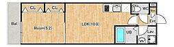 ジーメゾン春日部大場 2階1LDKの間取り