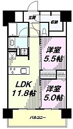 ラグゼナ八王子横山町 2LDKの間取図画像