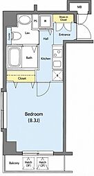 グランド・ガーラ三田 ワンルームの間取図画像