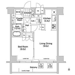 コンフォリア春日富坂 10階1LDKの間取り