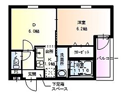 おおさか東線 JR淡路駅 徒歩5分の賃貸アパート 3階1DKの間取り