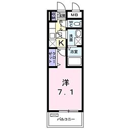 ラフィーネ 1Kの間取図画像