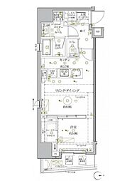 クレイシア秋葉原ラグゼスウィート 2階1LDKの間取り