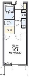 プランドール鶴見 1Kの間取図画像