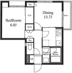 渋谷本町マンション 1階1DKの間取り