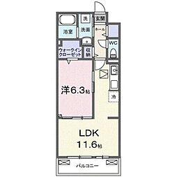 アウル吉祥寺南 3階1LDKの間取り
