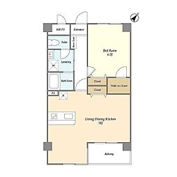 ウィルテラス船堀 1LDKの間取図画像
