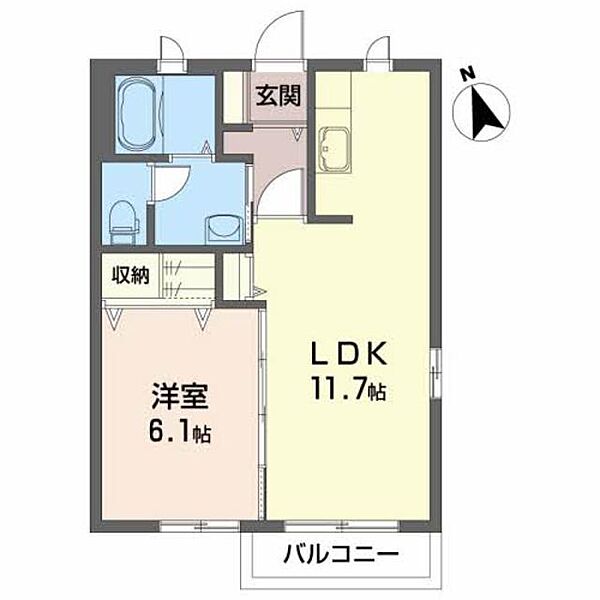 フェリーチェ西勝山 202｜宮城県仙台市青葉区西勝山(賃貸アパート1LDK・2階・41.20㎡)の写真 その2