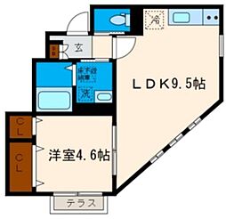 ピオニー綾瀬 1LDKの間取図画像