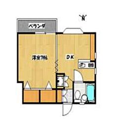 コーポルバーブ 1DKの間取図画像