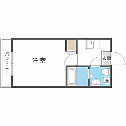 スクエア西大橋 1Kの間取図画像