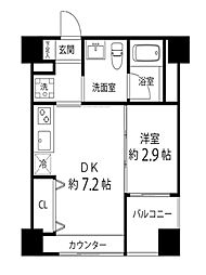 ハイリーフ上野 11階1DKの間取り