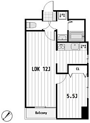 モンシャトー鶴見成和 1LDKの間取図画像