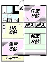 上ノ山コーポ 3DKの間取図画像