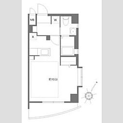 マーサ・プレアマールK 3階ワンルームの間取り